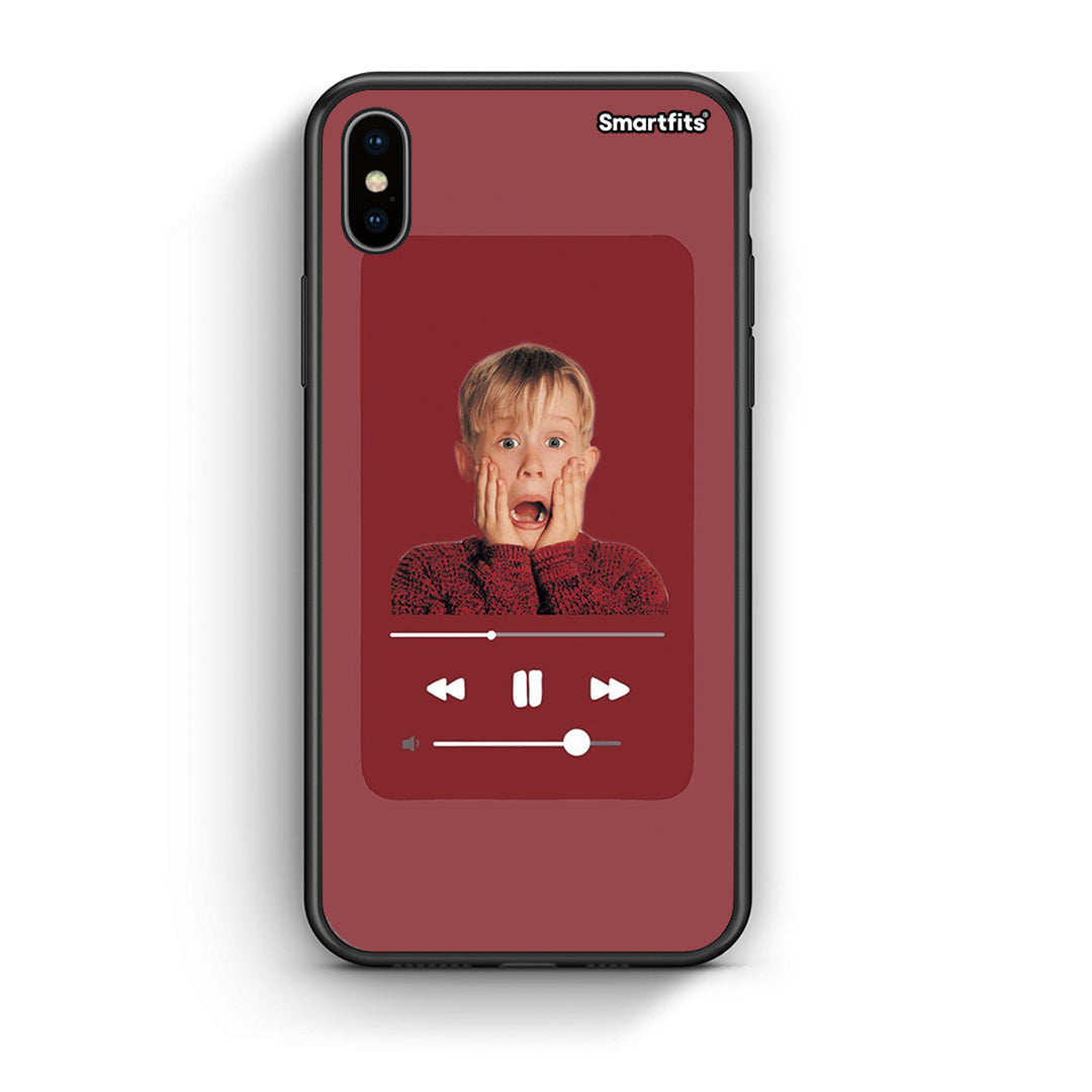 iPhone X/Xs Xmas Alone Music θήκη από τη Smartfits με σχέδιο στο πίσω μέρος και μαύρο περίβλημα | Smartphone case with colorful back and black bezels by Smartfits