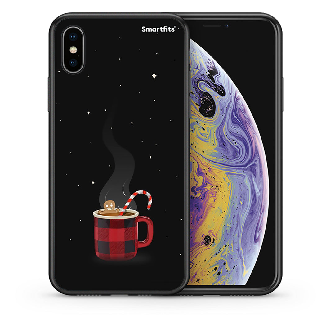 Θήκη iPhone X/Xs Xmas Bathing από τη Smartfits με σχέδιο στο πίσω μέρος και μαύρο περίβλημα | iPhone X/Xs Xmas Bathing case with colorful back and black bezels