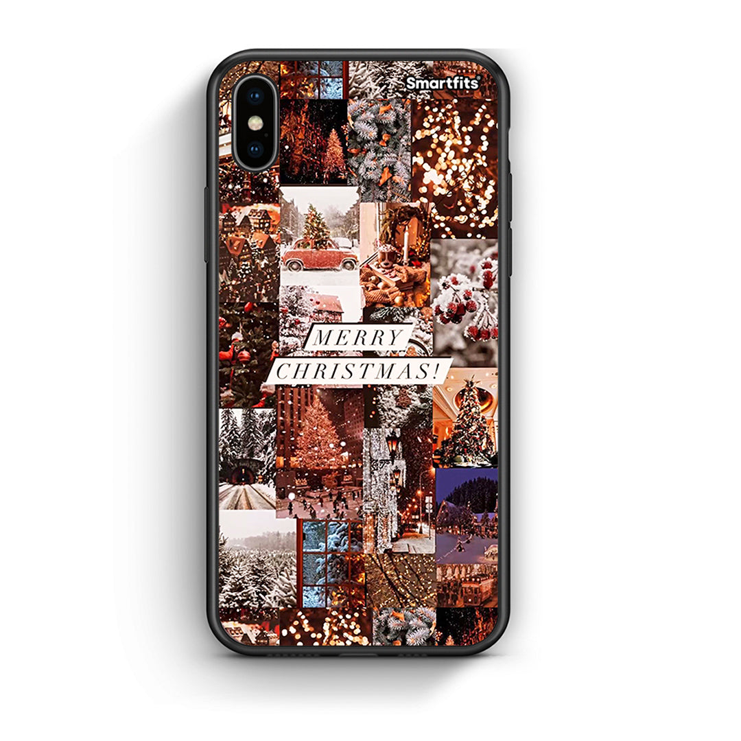 iPhone X/Xs Xmas Collage θήκη από τη Smartfits με σχέδιο στο πίσω μέρος και μαύρο περίβλημα | Smartphone case with colorful back and black bezels by Smartfits