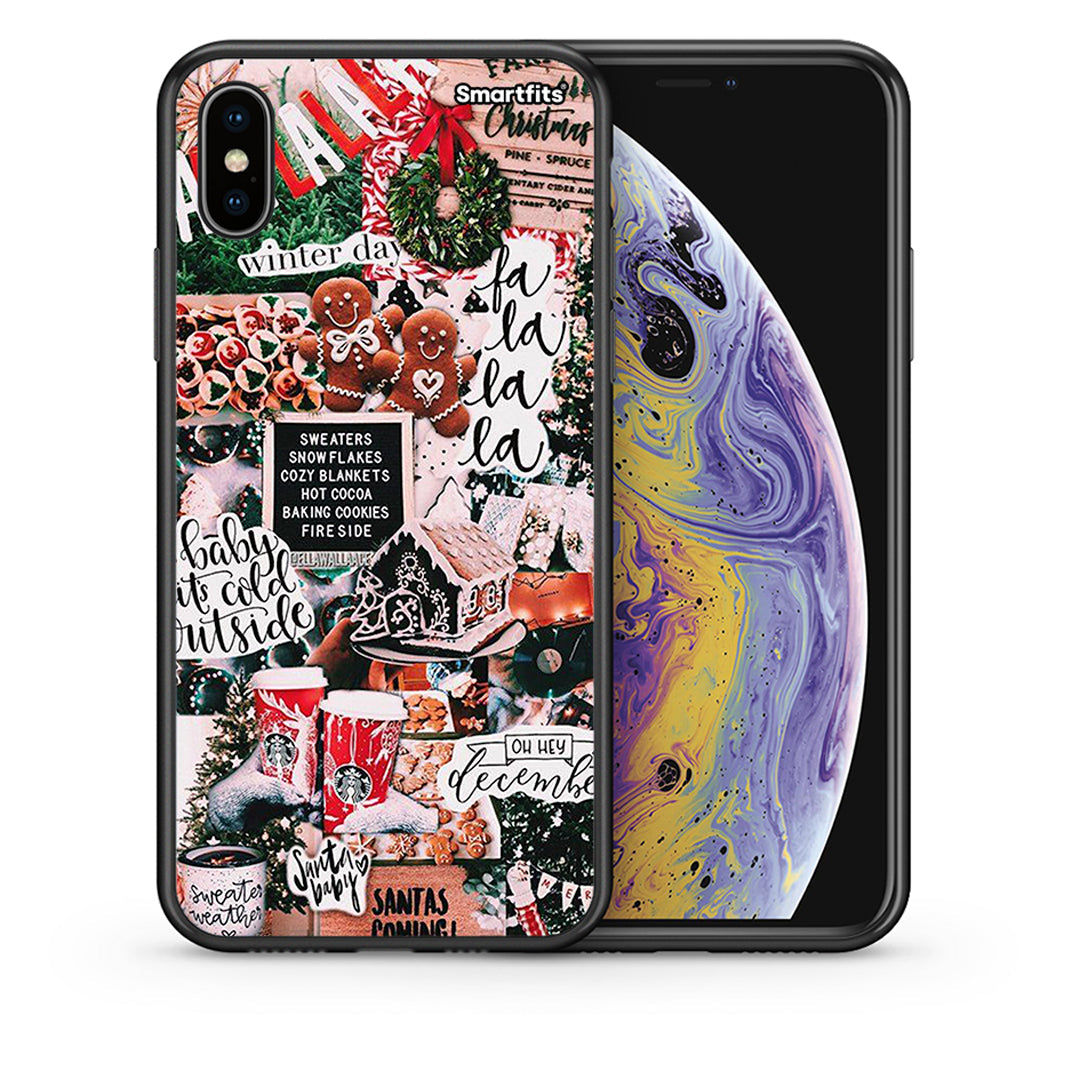 Θήκη iPhone Xs Max Xmas Habbits από τη Smartfits με σχέδιο στο πίσω μέρος και μαύρο περίβλημα | iPhone Xs Max Xmas Habbits case with colorful back and black bezels