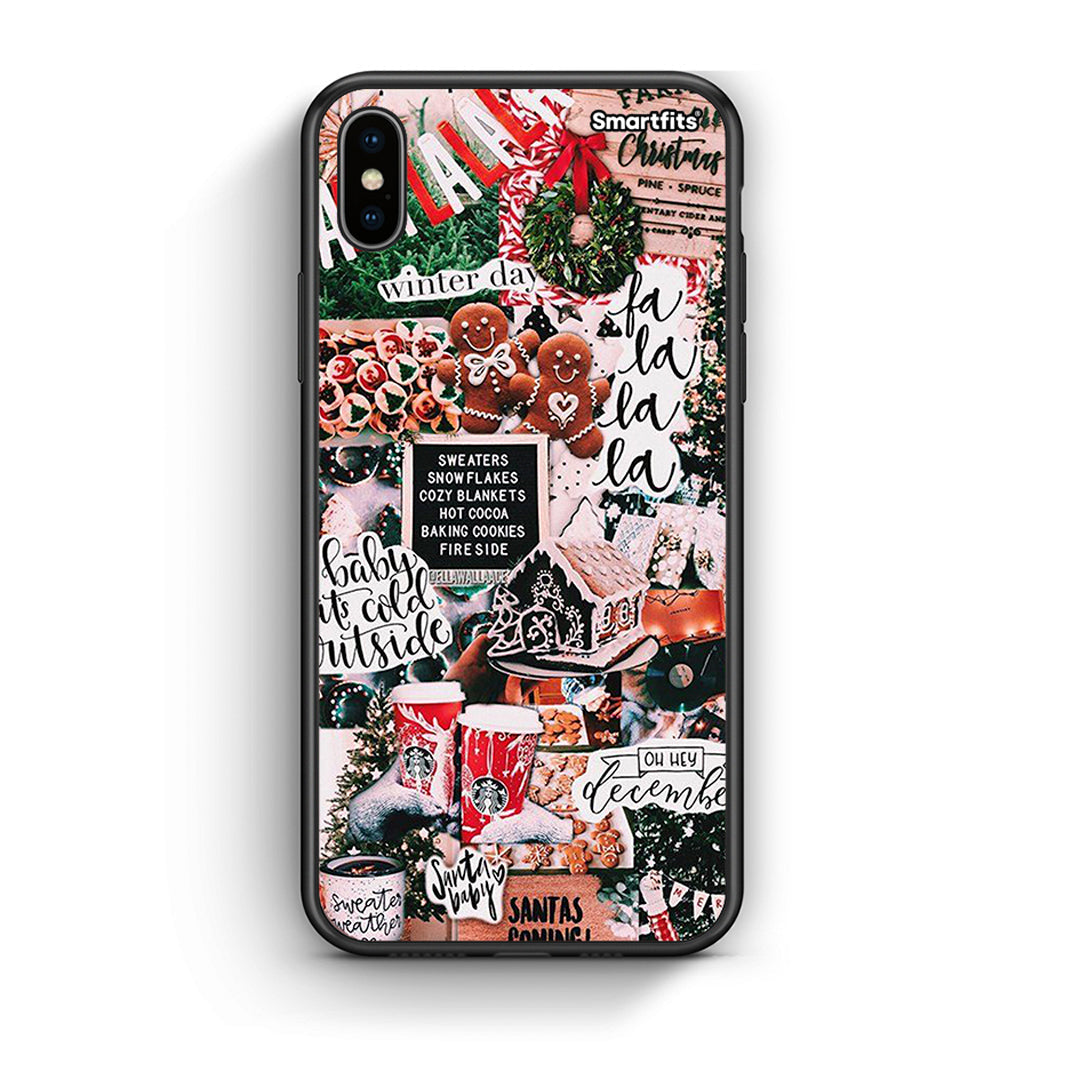 iphone xs max Xmas Habbits θήκη από τη Smartfits με σχέδιο στο πίσω μέρος και μαύρο περίβλημα | Smartphone case with colorful back and black bezels by Smartfits