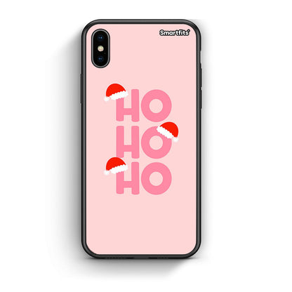 iphone xs max Xmas Ho Ho Ho θήκη από τη Smartfits με σχέδιο στο πίσω μέρος και μαύρο περίβλημα | Smartphone case with colorful back and black bezels by Smartfits