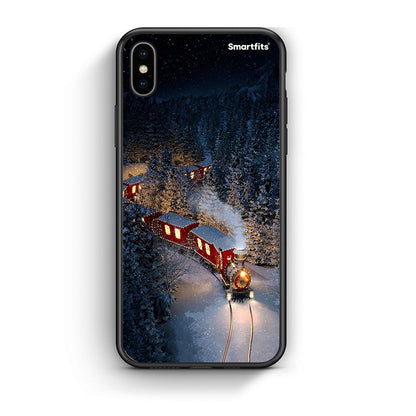 iphone xs max Xmas Train θήκη από τη Smartfits με σχέδιο στο πίσω μέρος και μαύρο περίβλημα | Smartphone case with colorful back and black bezels by Smartfits