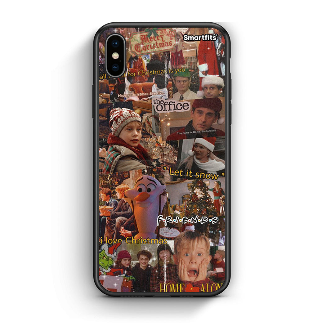 iPhone X/Xs Xmas Wishes θήκη από τη Smartfits με σχέδιο στο πίσω μέρος και μαύρο περίβλημα | Smartphone case with colorful back and black bezels by Smartfits