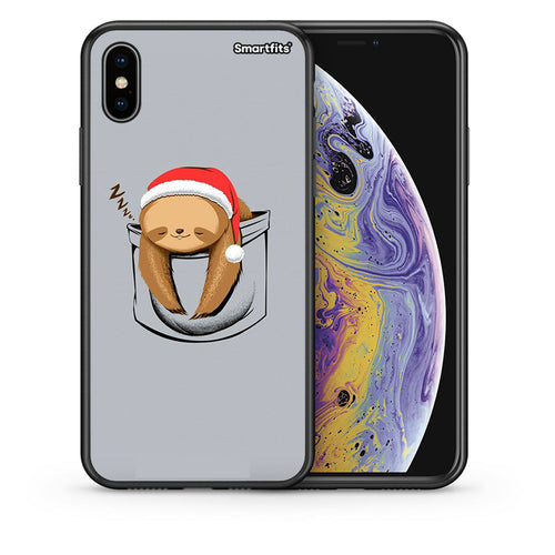 Θήκη iPhone Xs Max Xmas Zzzz από τη Smartfits με σχέδιο στο πίσω μέρος και μαύρο περίβλημα | iPhone Xs Max Xmas Zzzz case with colorful back and black bezels