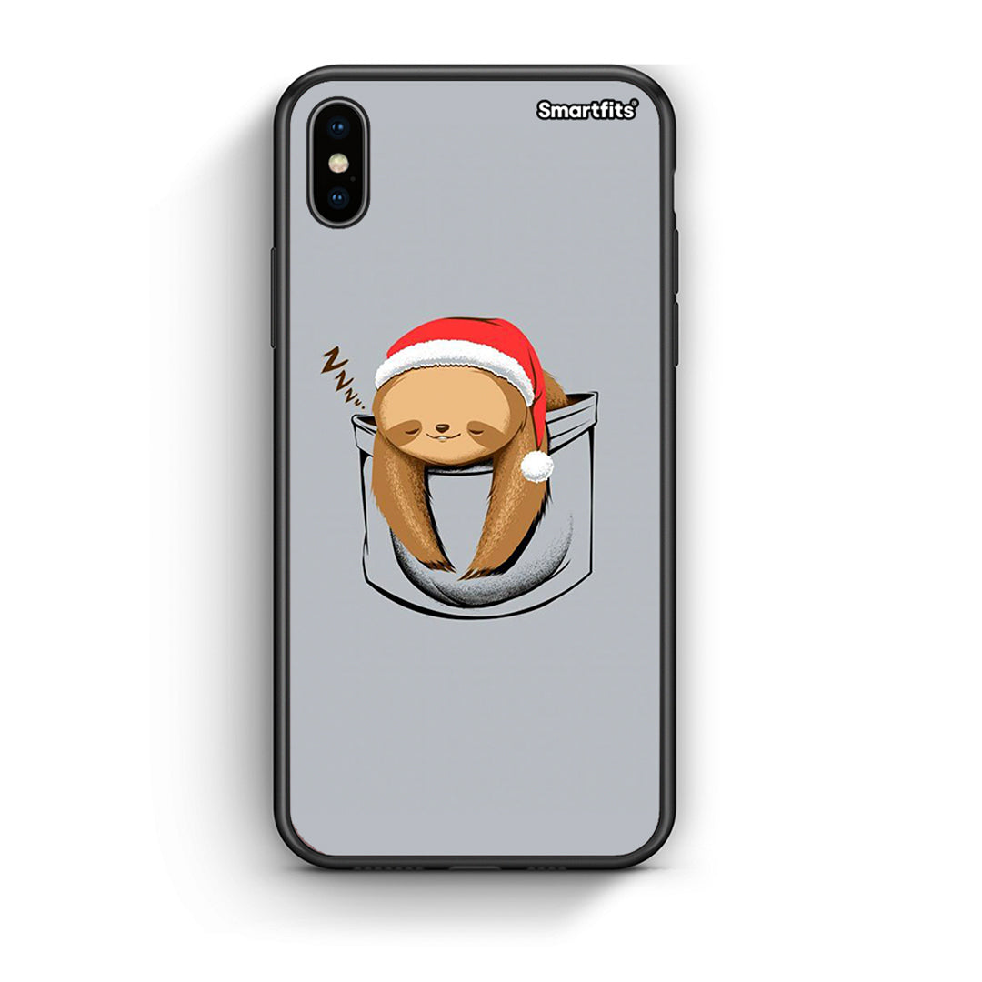 iPhone X/Xs Xmas Zzzz θήκη από τη Smartfits με σχέδιο στο πίσω μέρος και μαύρο περίβλημα | Smartphone case with colorful back and black bezels by Smartfits