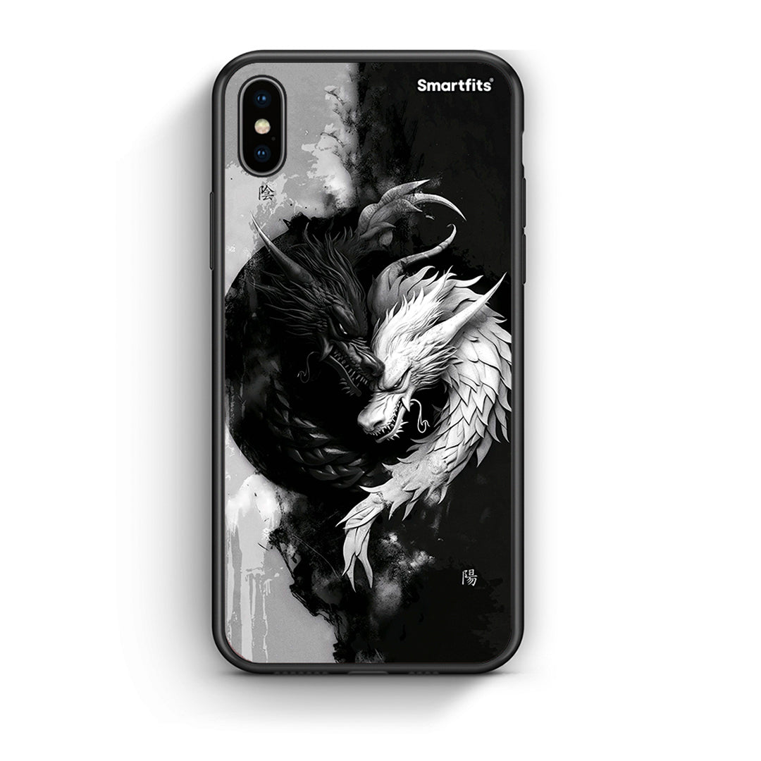 iPhone X / Xs Yin Yang Θήκη από τη Smartfits με σχέδιο στο πίσω μέρος και μαύρο περίβλημα | Smartphone case with colorful back and black bezels by Smartfits
