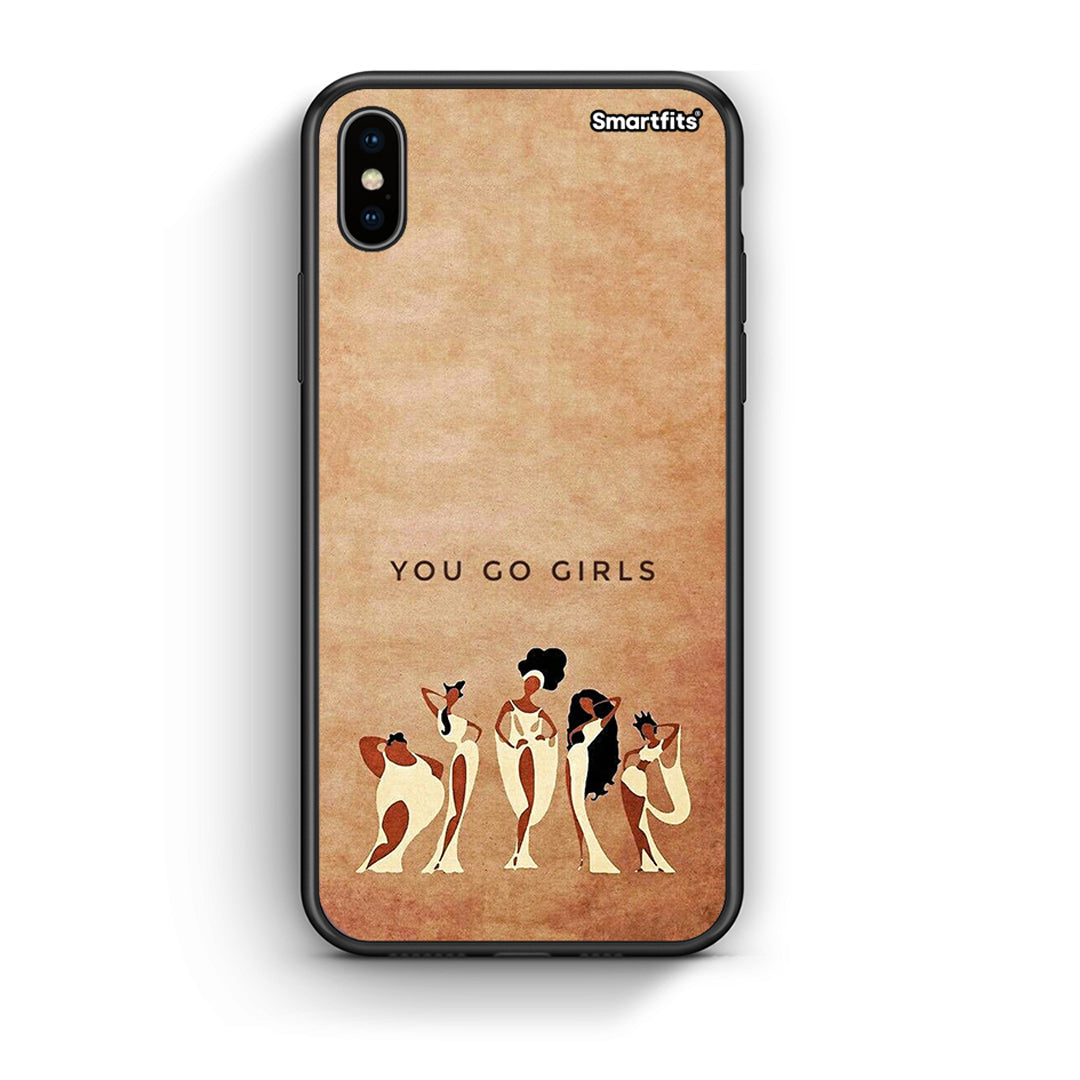 iPhone X/Xs You Go Girl θήκη από τη Smartfits με σχέδιο στο πίσω μέρος και μαύρο περίβλημα | Smartphone case with colorful back and black bezels by Smartfits