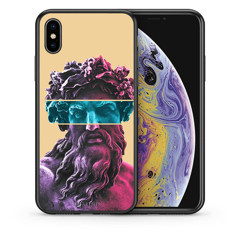 Θήκη Αγίου Βαλεντίνου iPhone X / Xs Zeus Art από τη Smartfits με σχέδιο στο πίσω μέρος και μαύρο περίβλημα | iPhone X / Xs Zeus Art case with colorful back and black bezels
